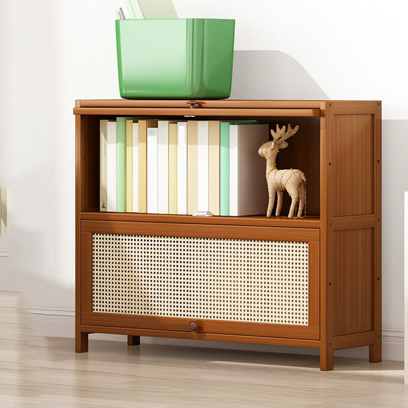 Bamboo Contemporary Bookshelf Standard Bookcase with Cabinets