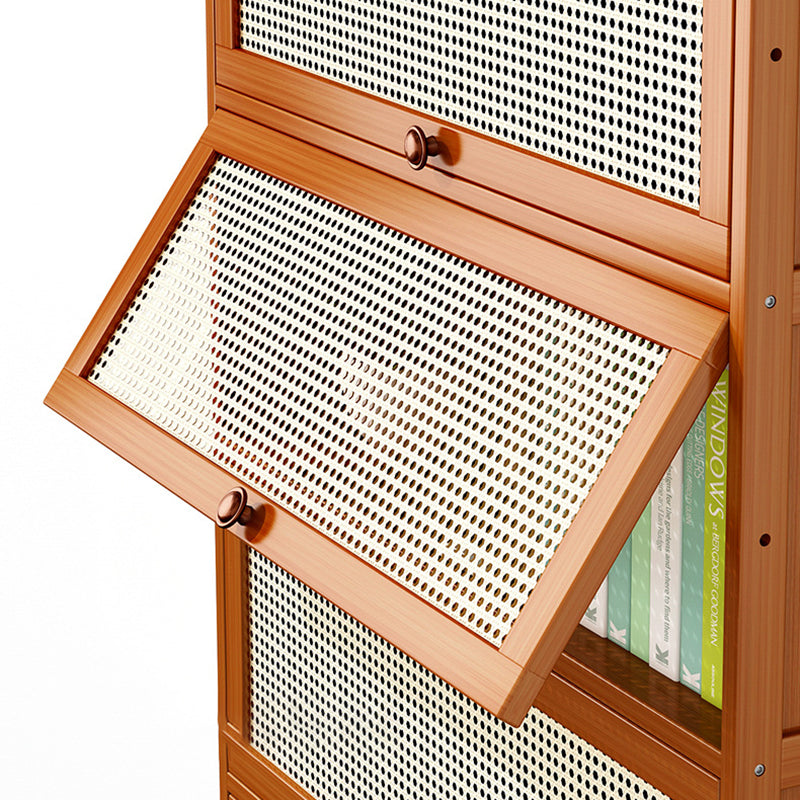 Bamboo Contemporary Bookshelf Standard Bookcase with Cabinets