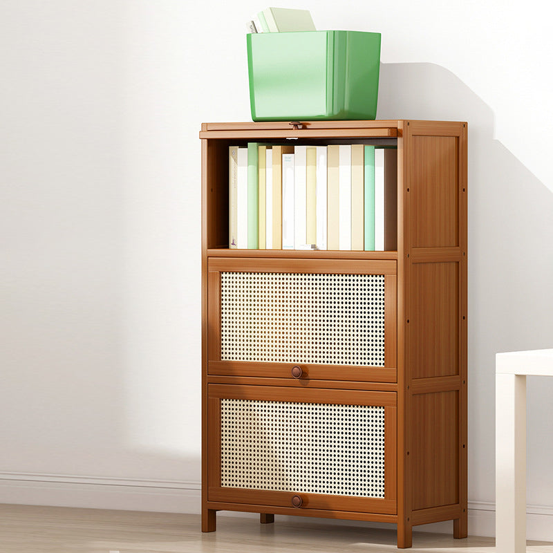 Bamboo Contemporary Bookshelf Standard Bookcase with Cabinets