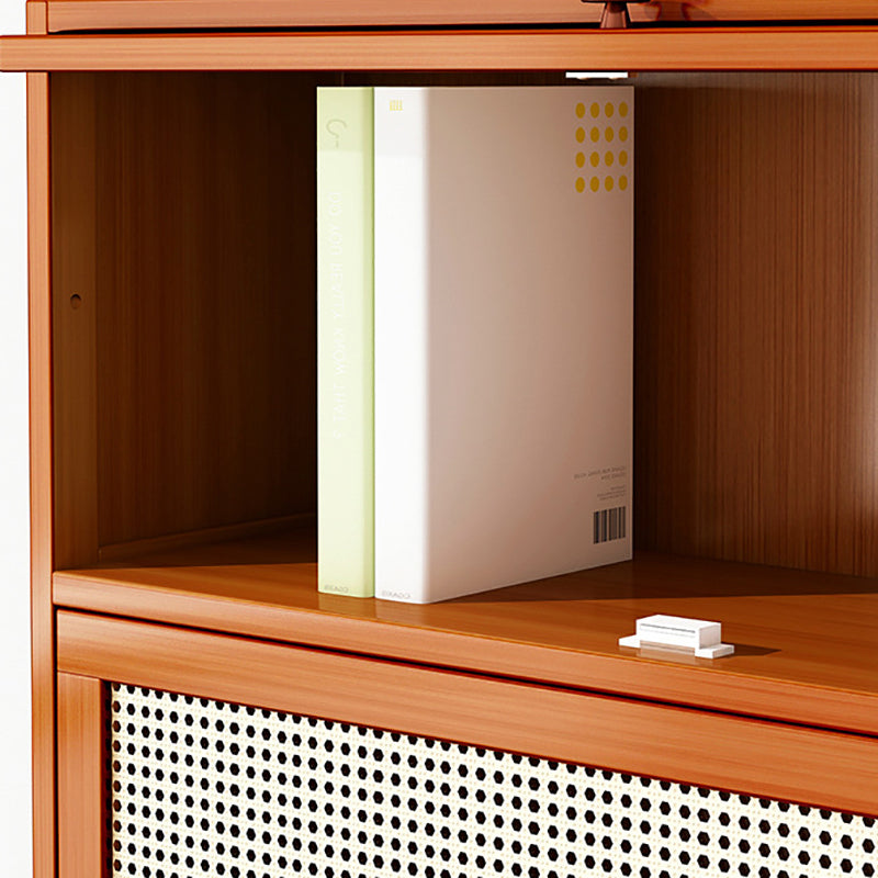 Bamboo Contemporary Bookshelf Standard Bookcase with Cabinets