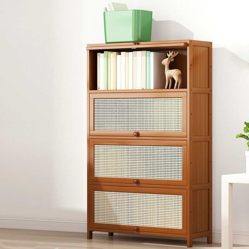 Bamboo Contemporary Bookshelf Standard Bookcase with Cabinets