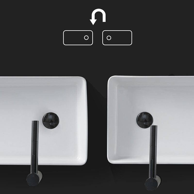 Rectangular Bathroom Sink Porcelain Trough Bathroom Sink(Not Included Faucets)