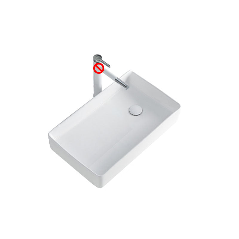 Rectangular Bathroom Sink Porcelain Trough Bathroom Sink(Not Included Faucets)