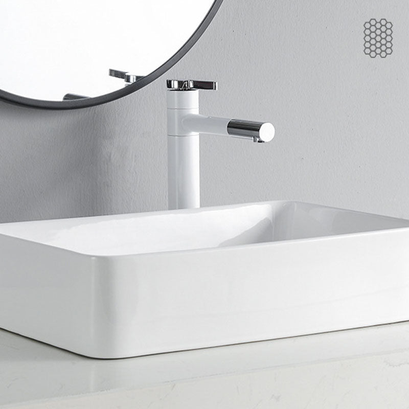 Rectangular Bathroom Sink Porcelain Trough Bathroom Sink(Not Included Faucets)