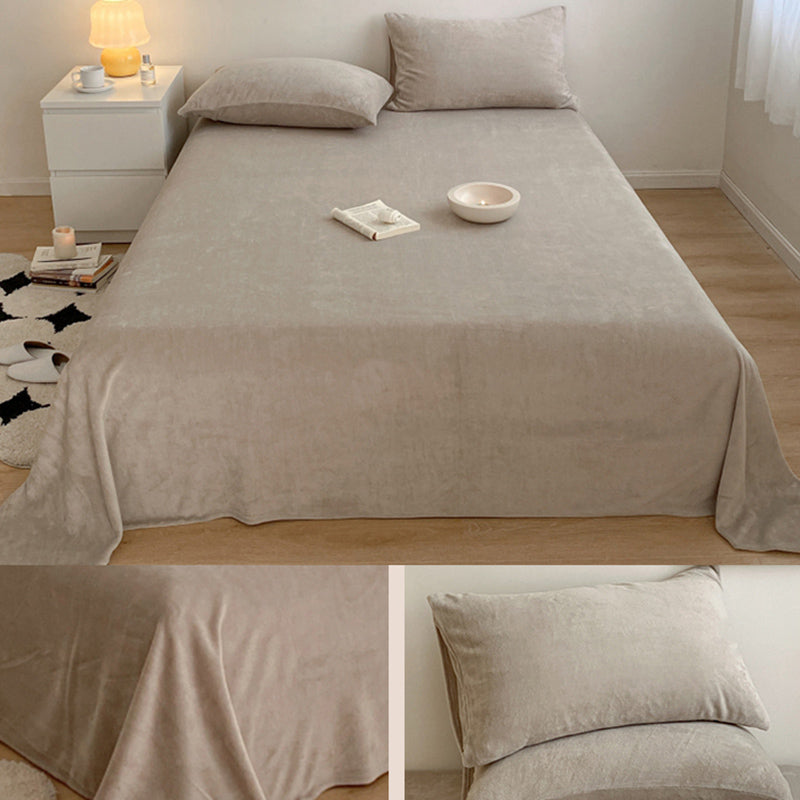Solid Color Bed Sheet Non-Pilling Wrinkle Resistant Polyester Bed Sheet