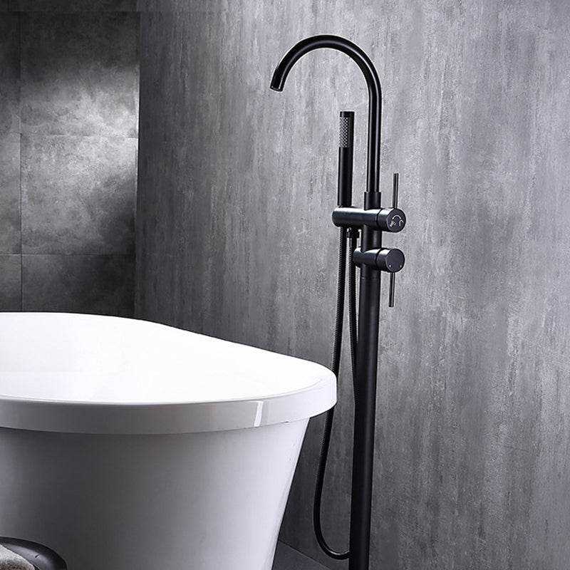 Traditional Floor Mounted Metal Freestanding Tub Filler Swivel Freestanding Faucet