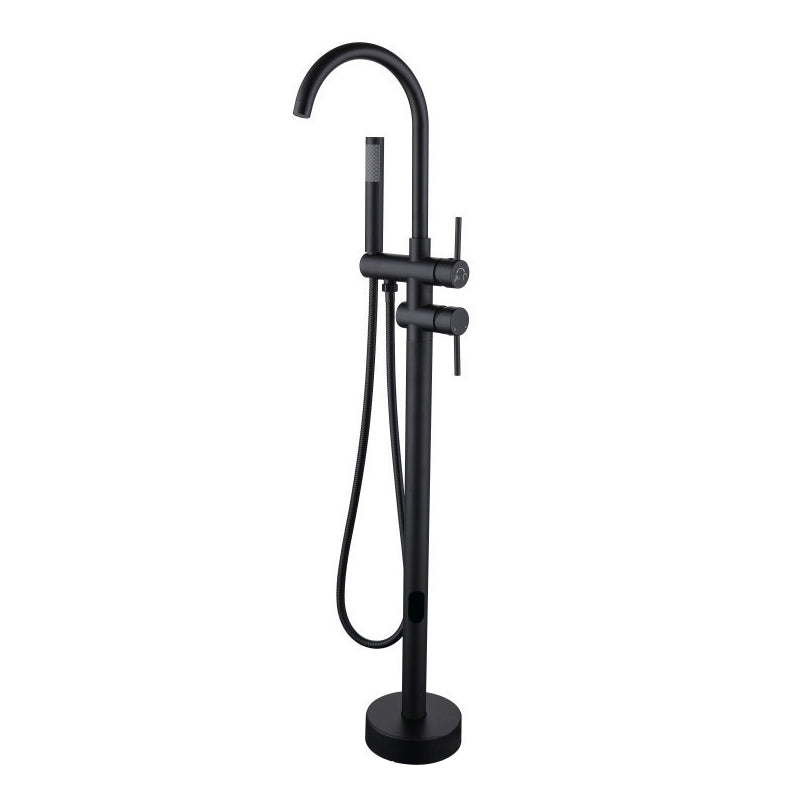 Traditional Floor Mounted Metal Freestanding Tub Filler Swivel Freestanding Faucet