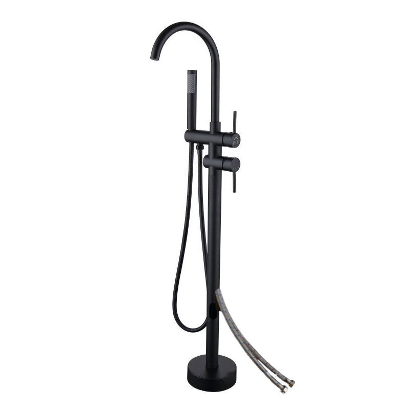Traditional Floor Mounted Metal Freestanding Tub Filler Swivel Freestanding Faucet