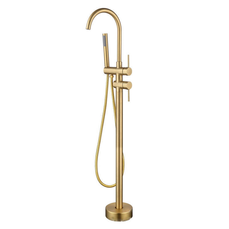 Traditional Floor Mounted Metal Freestanding Tub Filler Swivel Freestanding Faucet