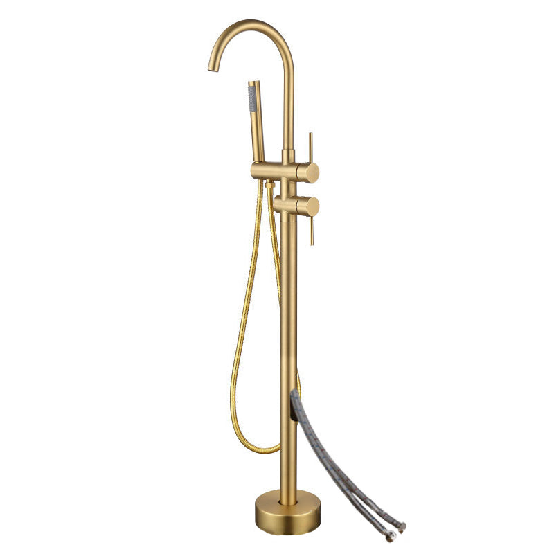 Traditional Floor Mounted Metal Freestanding Tub Filler Swivel Freestanding Faucet