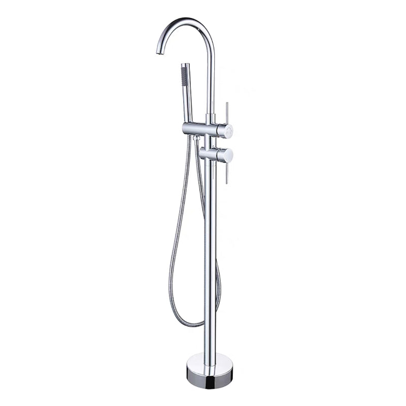 Traditional Floor Mounted Metal Freestanding Tub Filler Swivel Freestanding Faucet