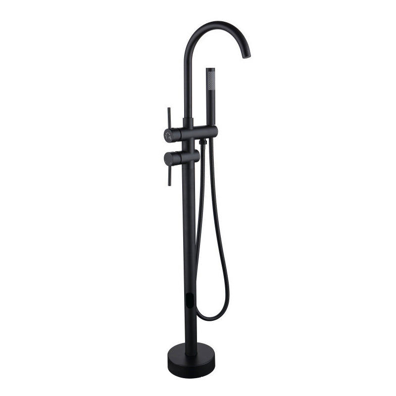 Traditional Floor Mounted Metal Freestanding Tub Filler Swivel Freestanding Faucet