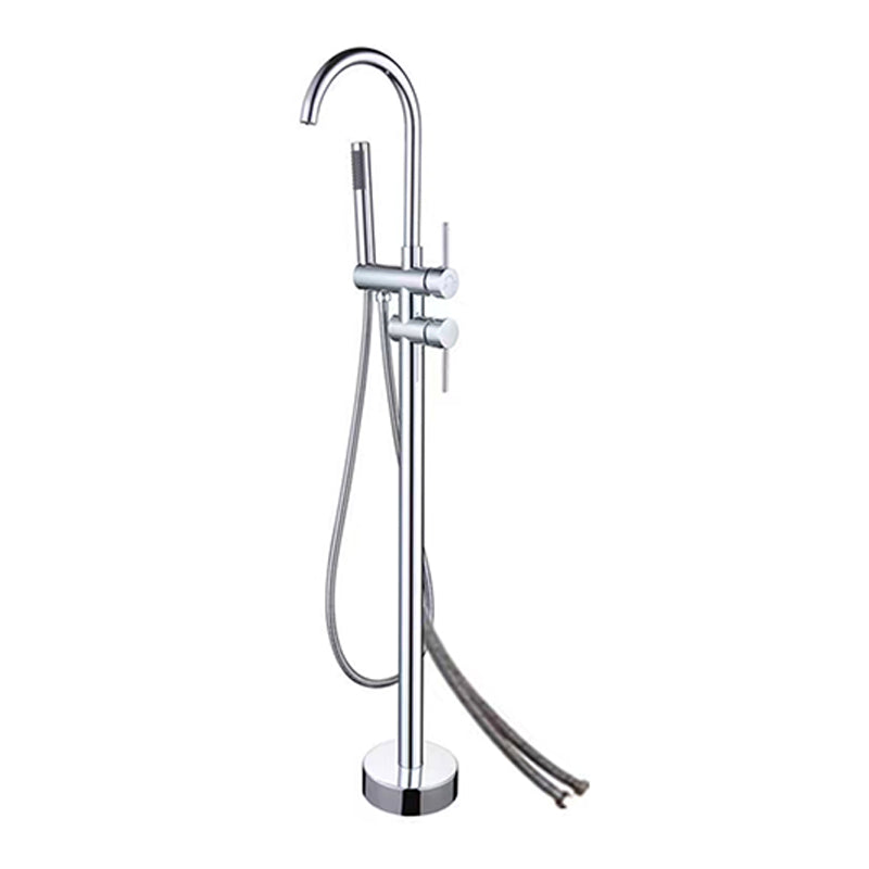 Traditional Floor Mounted Metal Freestanding Tub Filler Swivel Freestanding Faucet