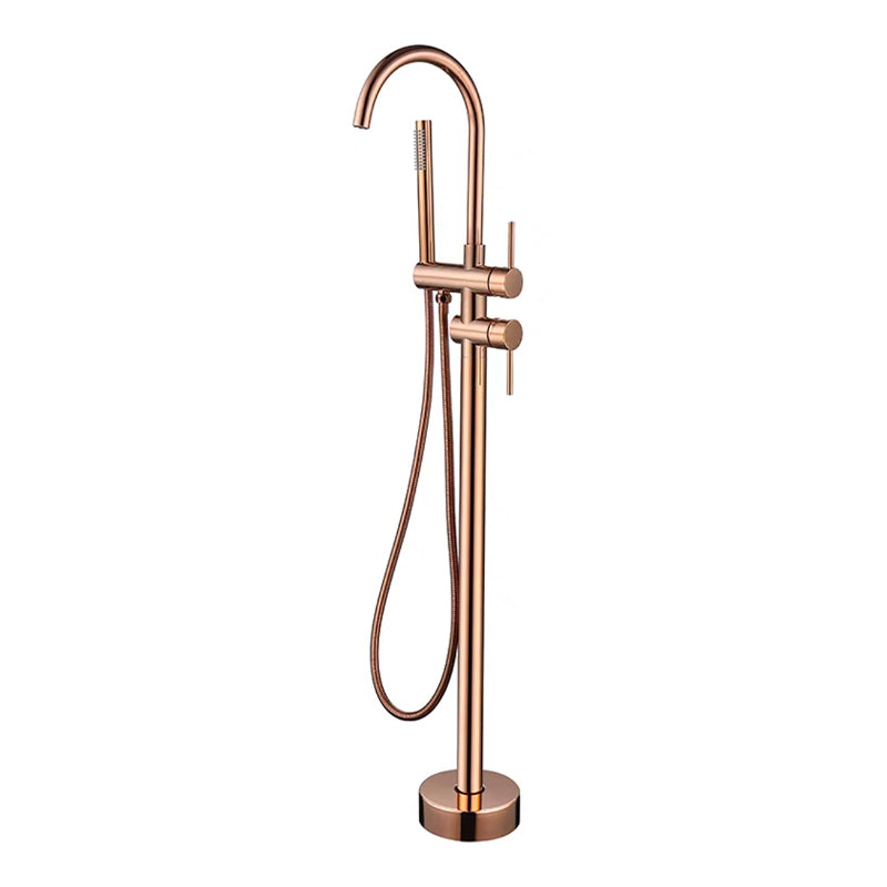 Traditional Floor Mounted Metal Freestanding Tub Filler Swivel Freestanding Faucet