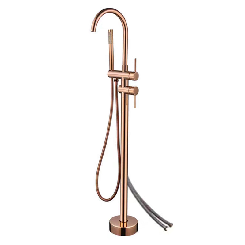 Traditional Floor Mounted Metal Freestanding Tub Filler Swivel Freestanding Faucet