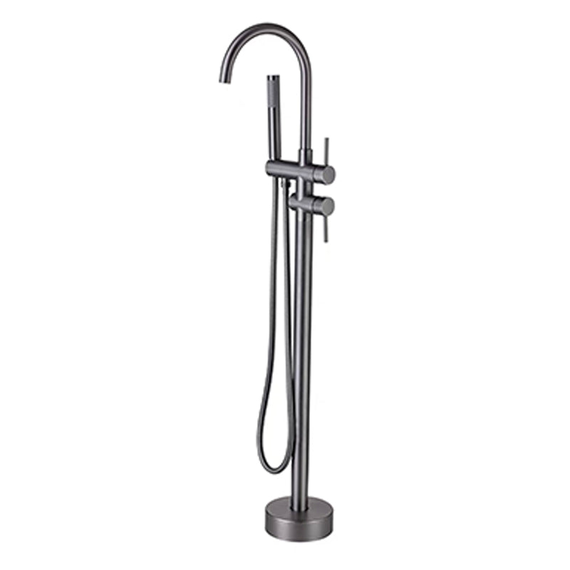 Traditional Floor Mounted Metal Freestanding Tub Filler Swivel Freestanding Faucet