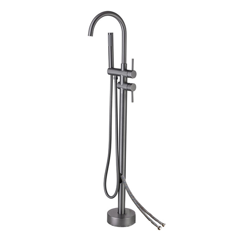 Traditional Floor Mounted Metal Freestanding Tub Filler Swivel Freestanding Faucet