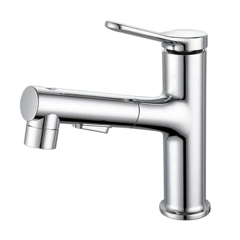 Pull-out Bathroom Sink Faucet Brass Contemporary Faucet with Water Hose