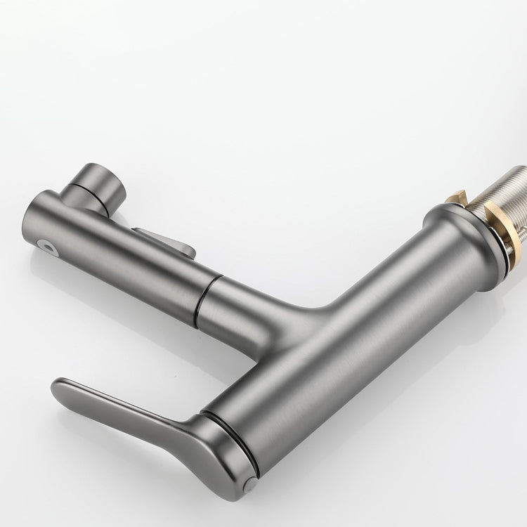 Pull-out Bathroom Sink Faucet Brass Contemporary Faucet with Water Hose