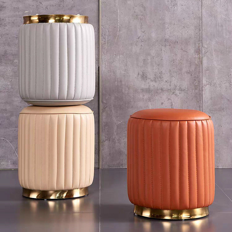 Modern Round Pouf Stain Resistant Velvet Pouf for Living Room