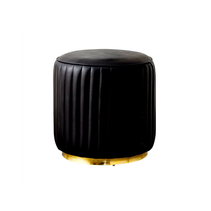 Modern Round Pouf Stain Resistant Velvet Pouf for Living Room