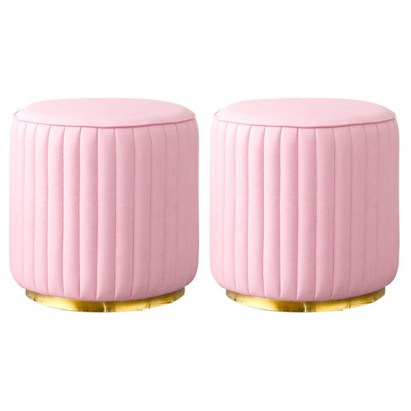 Modern Round Pouf Stain Resistant Velvet Pouf for Living Room