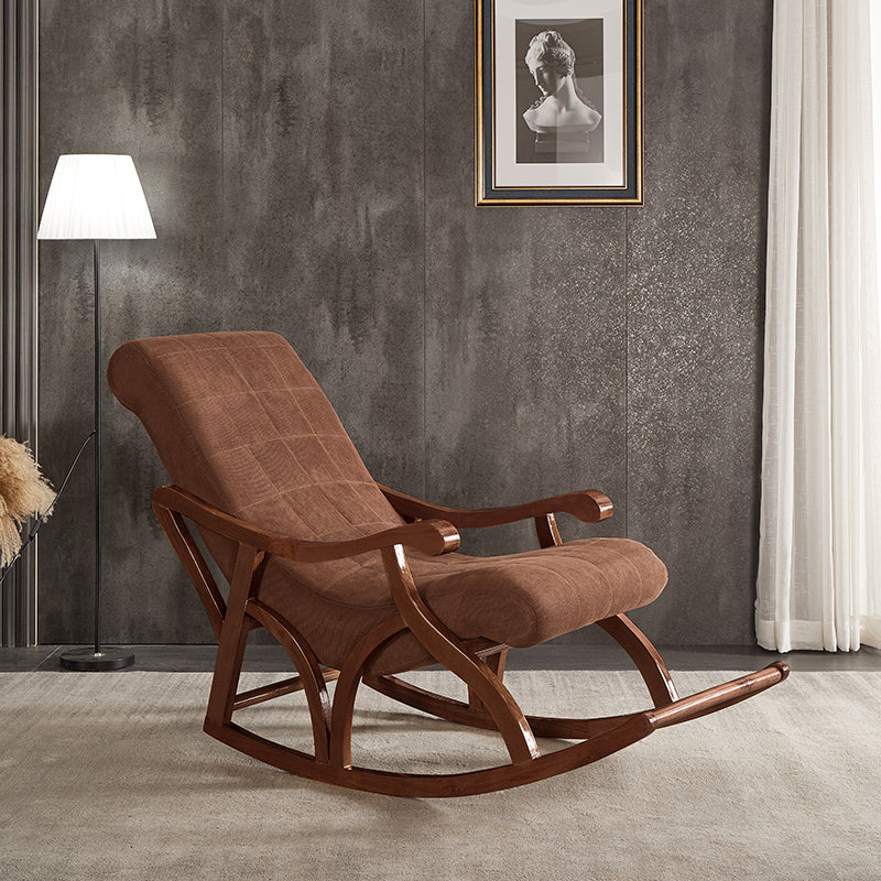 Wooden Base Lazy Sofa Chair Leisure Lounge Rocking Chair for Living Room