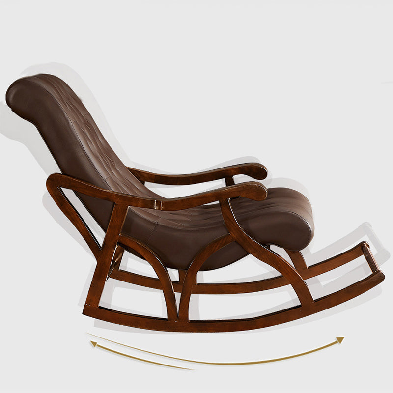 Wooden Base Lazy Sofa Chair Leisure Lounge Rocking Chair for Living Room