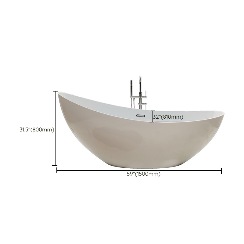 Acrylic Soaking Bathtub Antique Finish Single Slipper Bath Tub