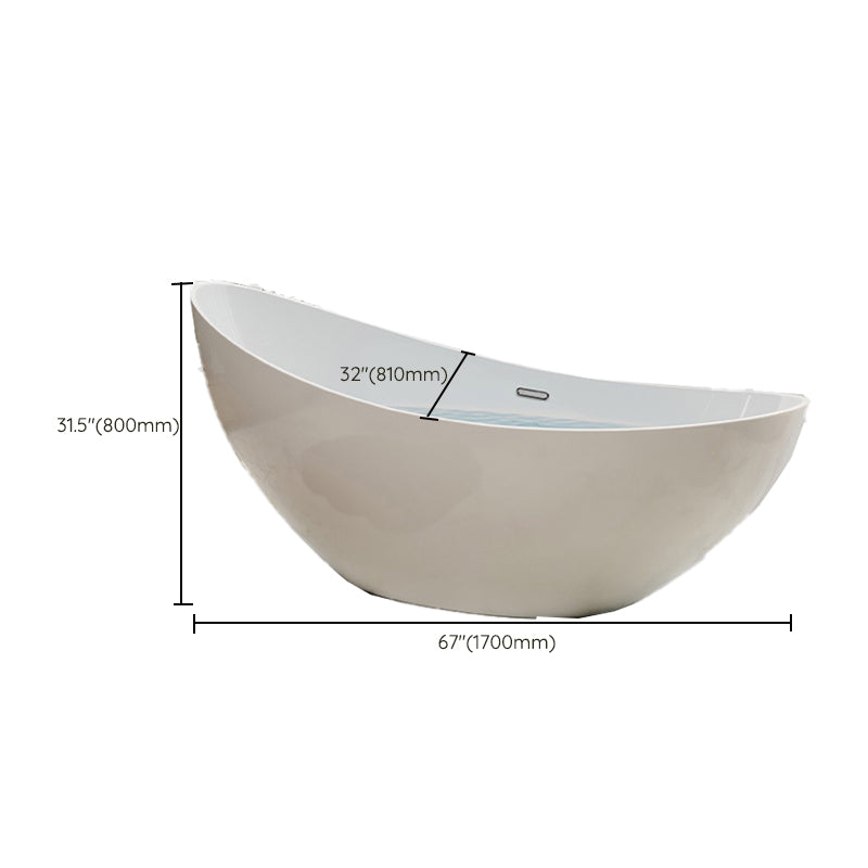 Acrylic Soaking Bathtub Antique Finish Single Slipper Bath Tub