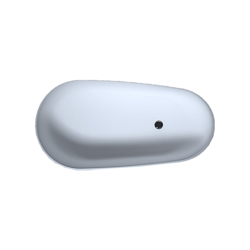 Modern Stone Freestanding Oval Tub Soaking 25.2-inch Tall White Bathtub(Board not Include)