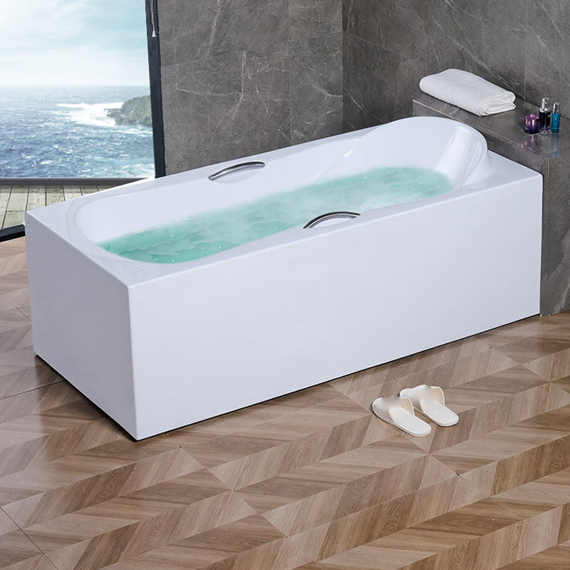 Acrylic Soaking Bath Antique Finish Rectangular Back to Wall Bath Tub
