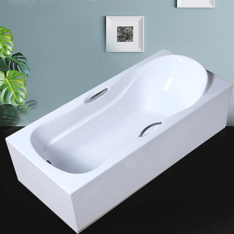 Acrylic Soaking Bath Antique Finish Rectangular Back to Wall Bath Tub
