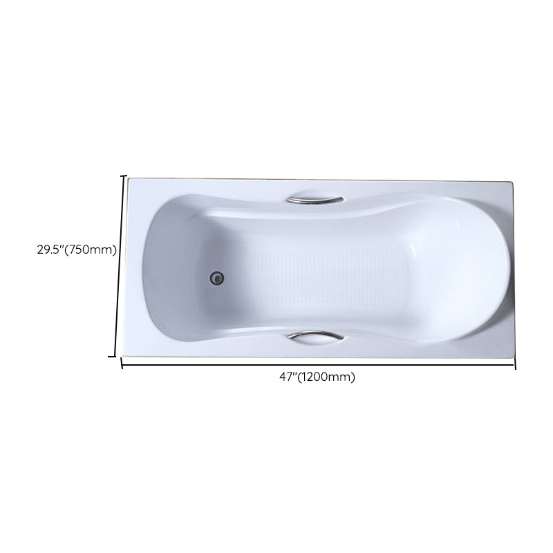 Acrylic Soaking Bath Antique Finish Rectangular Back to Wall Bath Tub