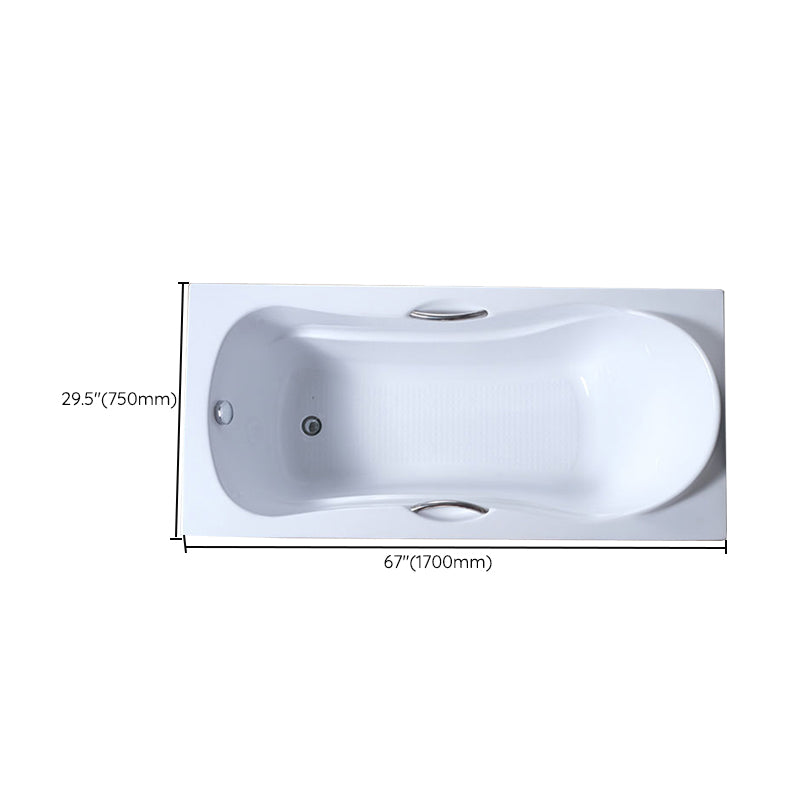 Acrylic Soaking Bath Antique Finish Rectangular Back to Wall Bath Tub