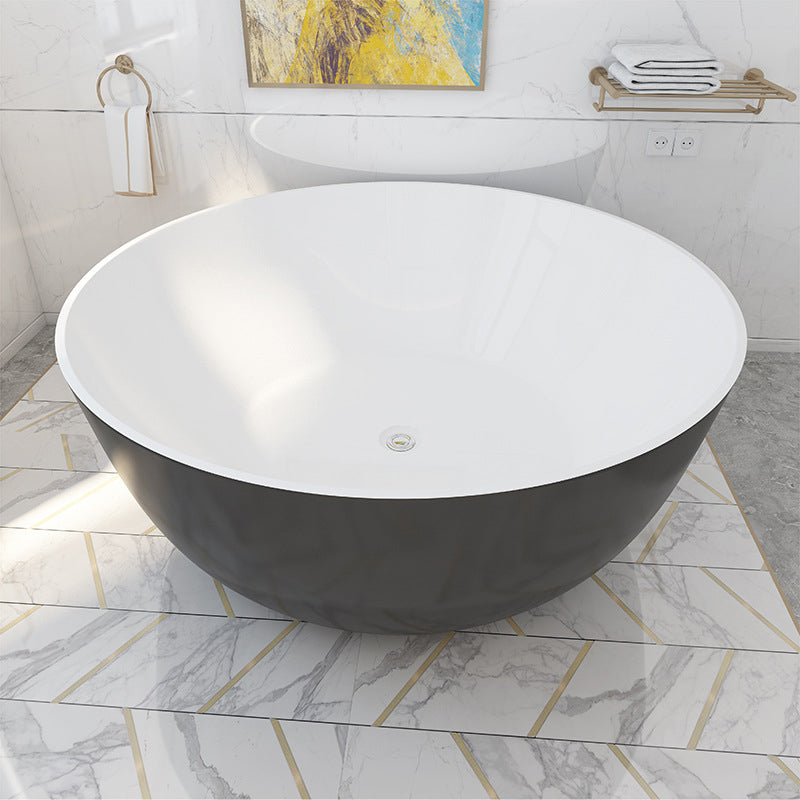 Acrylic Round Tub Soaking Freestanding Bathtub , 23.62-inch Tall