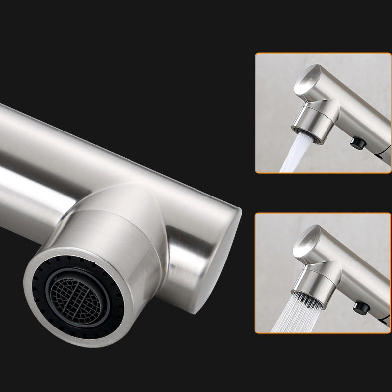 Contemporary Vessel Faucet Pull-out Faucet with Single Lever Handle