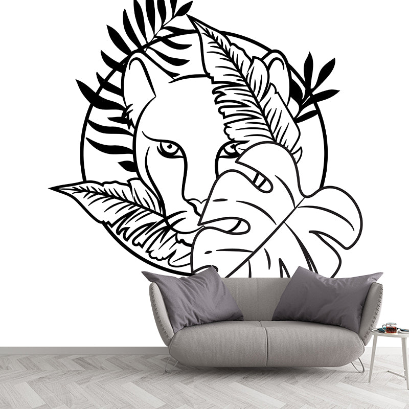 Animals Illustration Resistant Mural Wallpaper Sleeping Room Wall Mural