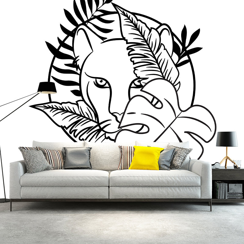 Animals Illustration Resistant Mural Wallpaper Sleeping Room Wall Mural