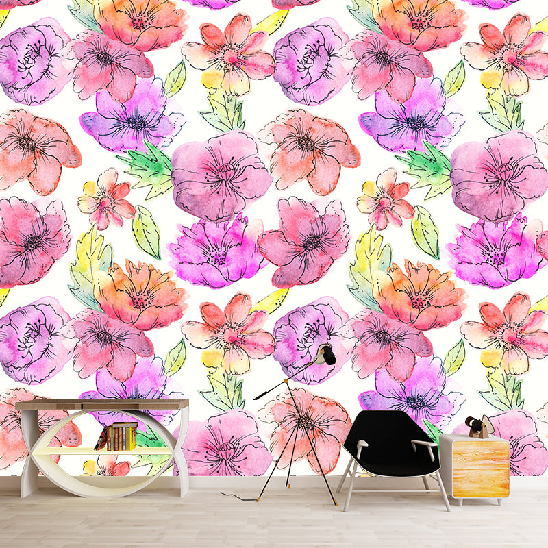 Illustration Stain Resistant Mural Wallpaper Plant Decorative Living Room Wall Mural