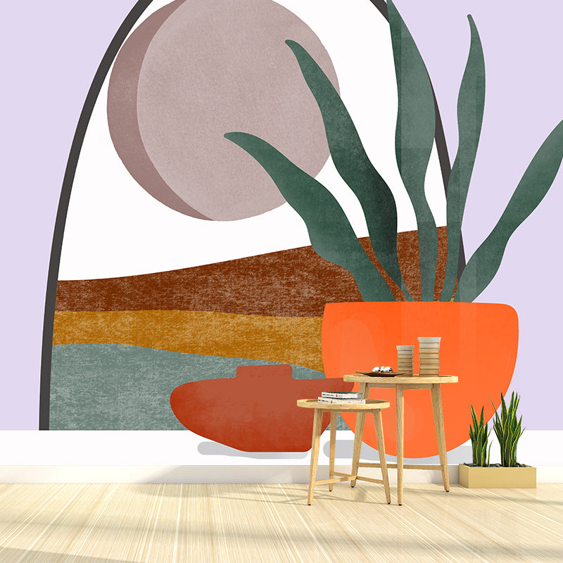 Illustration Stain Resistant Mural Wallpaper Plant Decorative Living Room Wall Mural
