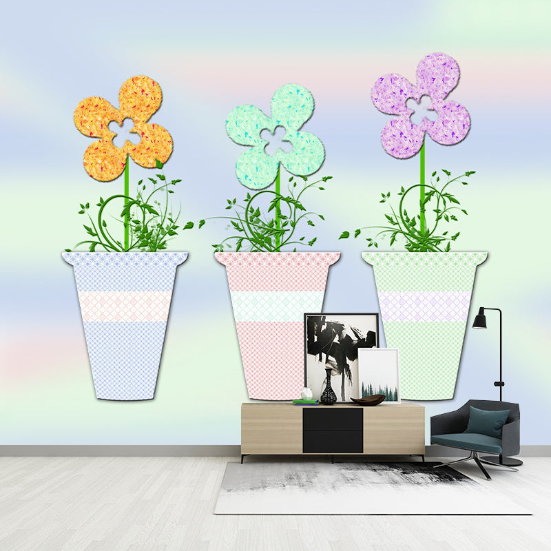 Illustration Stain Resistant Mural Wallpaper Plant Decorative Living Room Wall Mural