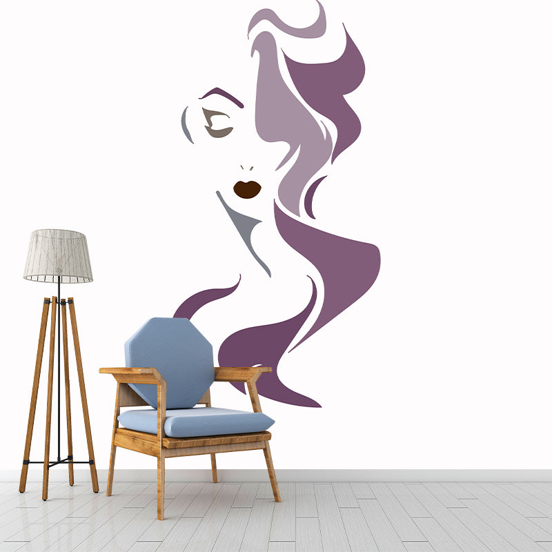 Line Art Mildew Resistant Wallpaper Illustration Sleeping Room Wall Mural