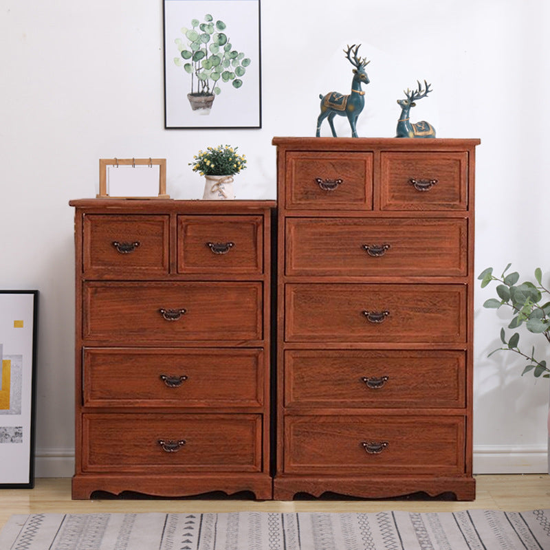 Coastal Solid Wood Lingerie Chest Vertical Storage Chest for Bedroom