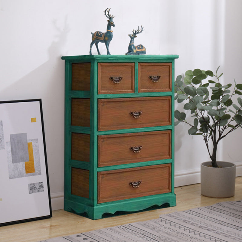 Coastal Solid Wood Lingerie Chest Vertical Storage Chest for Bedroom