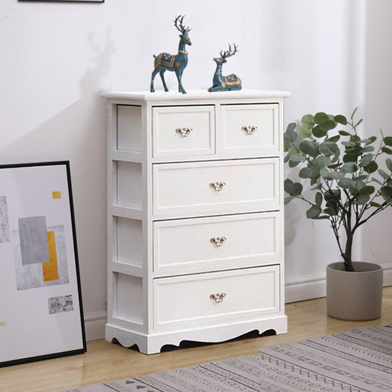 Coastal Solid Wood Lingerie Chest Vertical Storage Chest for Bedroom