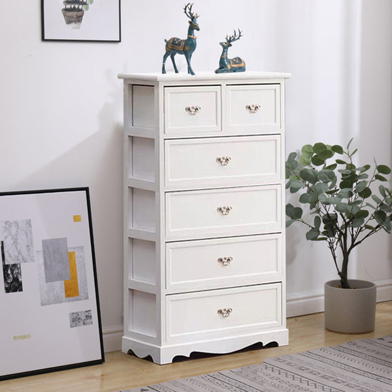 Coastal Solid Wood Lingerie Chest Vertical Storage Chest for Bedroom