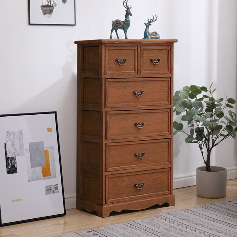 Coastal Solid Wood Lingerie Chest Vertical Storage Chest for Bedroom