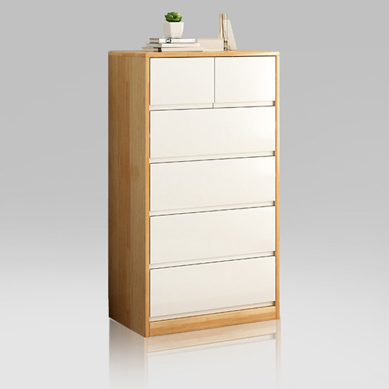 Contemporary Lingerie Chest Rubber Wood Storage Chest Dresser for Home Office