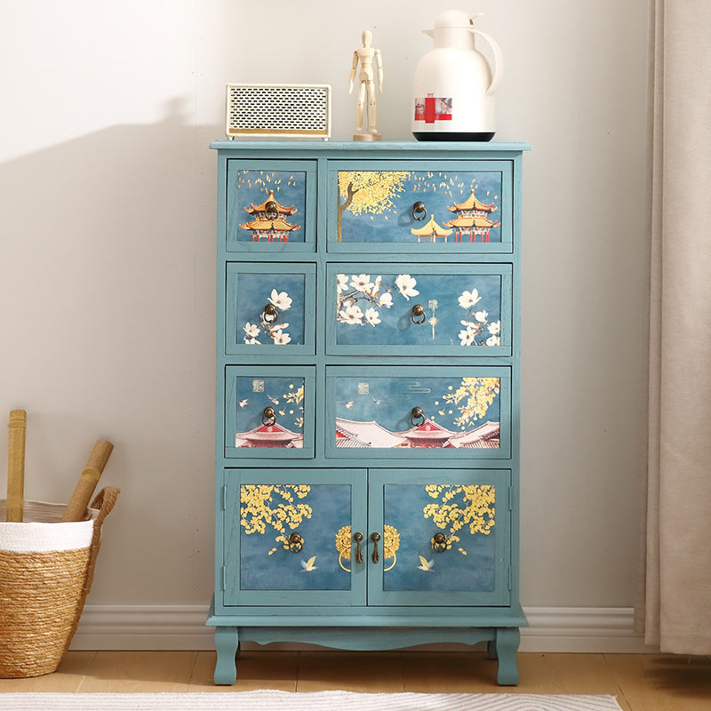 Coastal Combo Dresser Wood Storage Chest Dresser for Bedroom